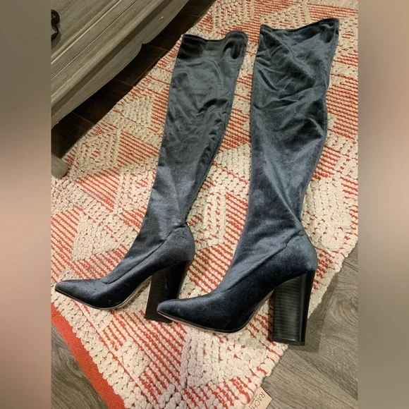 Zara thigh high blue boots 39 - Picture 3 of 8